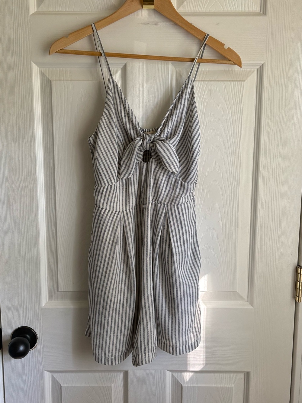 Japna Striped Tie-Front Romper